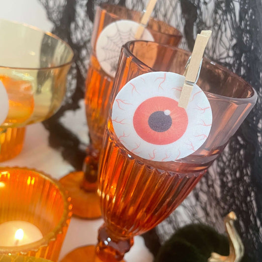 Blood Shot Red Eye Ball Halloween Edible Drink Toppers