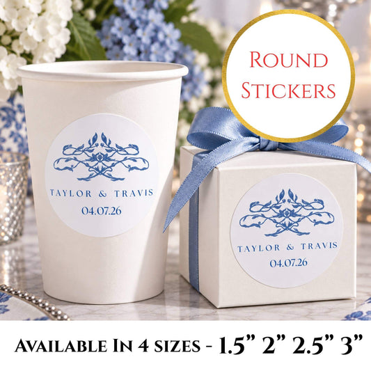 Something Blue Party Stickers For Cups & Favours