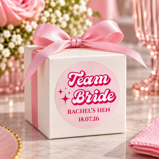 Team Bride Party Stickers For Cups & Favours