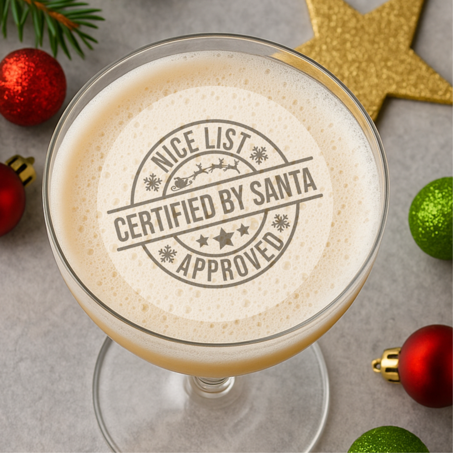 Santa’s Nice List Christmas Edible Drink Toppers