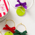 Load image into Gallery viewer, Tennis Ball Wine Glass Charms Set Of 6 Limited Edition
