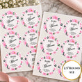 Load image into Gallery viewer, Baby In Bloom Pink Baby Shower Cup & Favour Stickers
