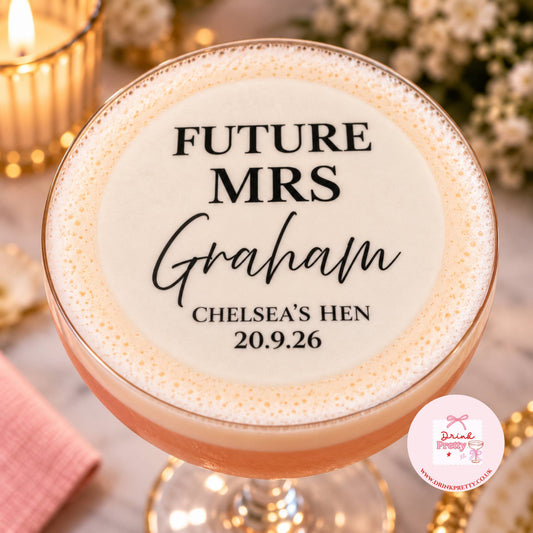 Personalised Future Mrs Edible Cocktail Toppers