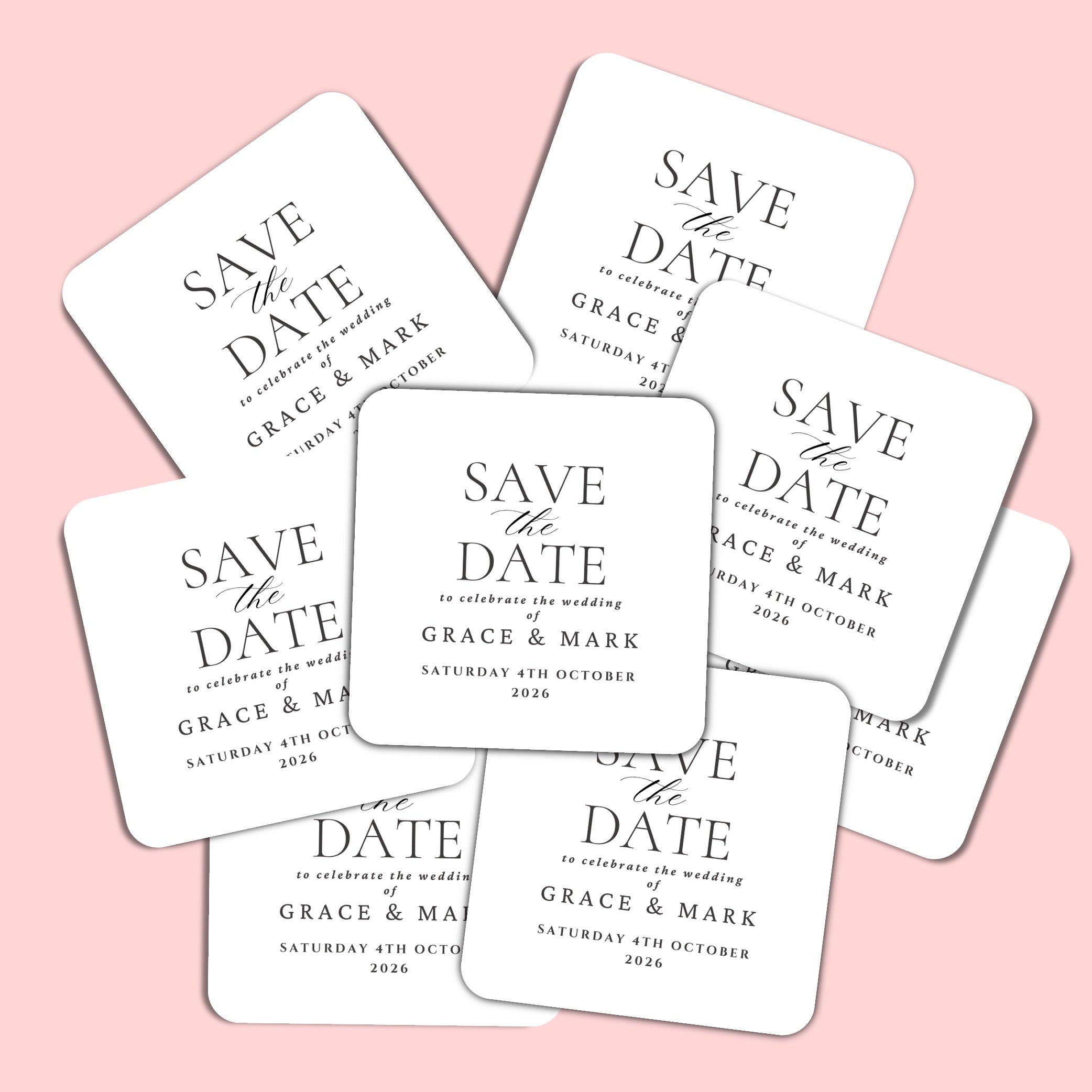Save The Date Personalised Wedding Coasters
