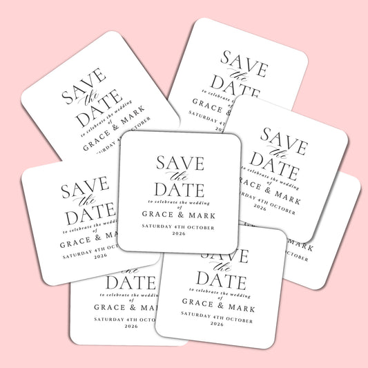 Save The Date Personalised Wedding Coasters