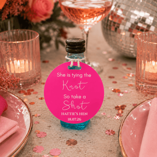 She Is Tying The Knot Bottle Favour Tags- Pack of 12