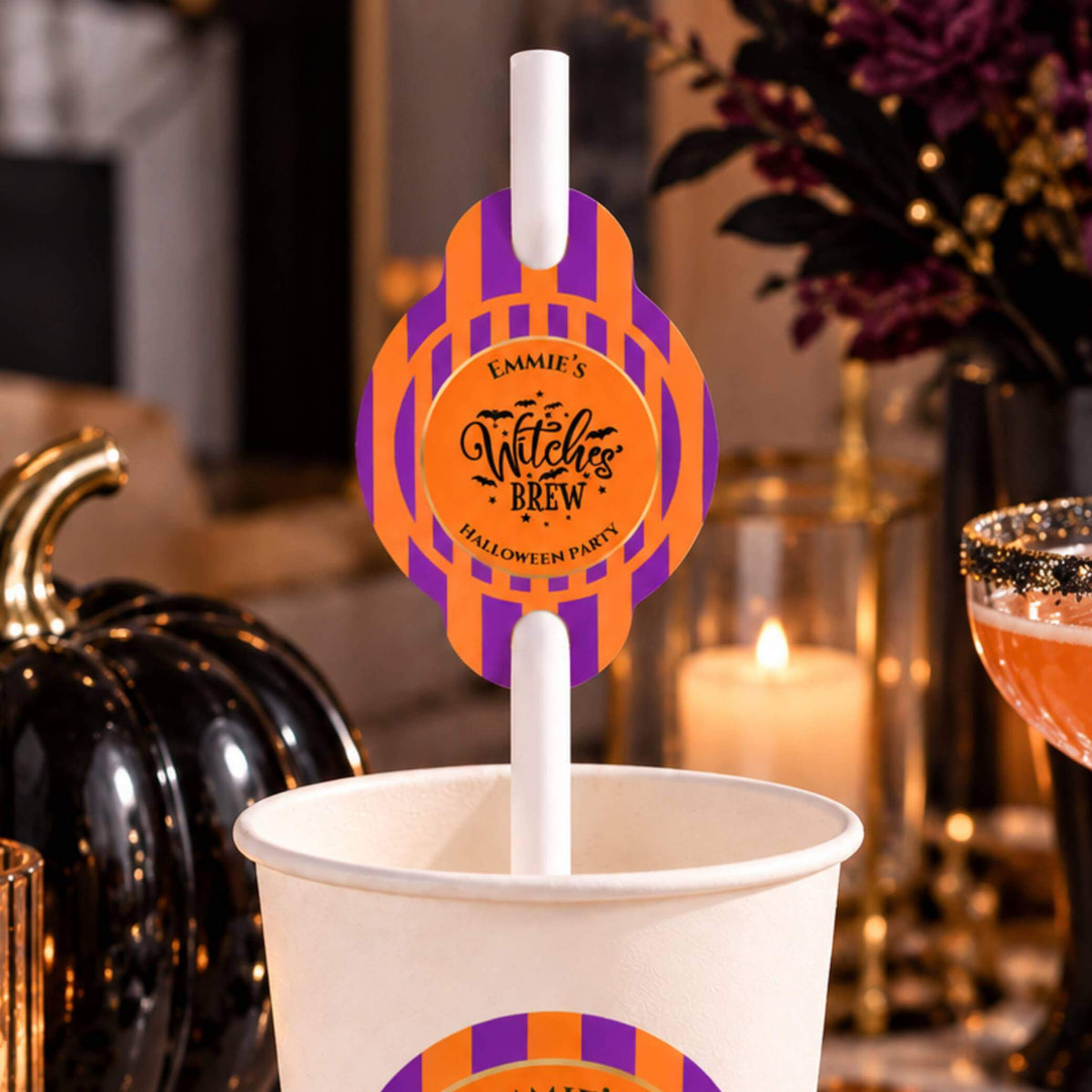 Witches Brew Paper Straw Toppers Pack of 24