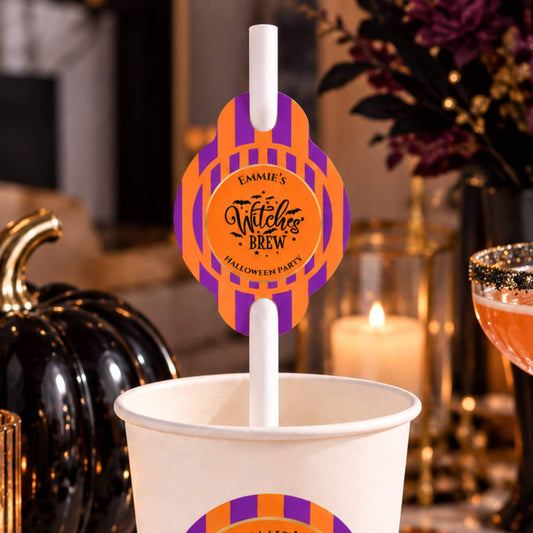 Witches Brew Paper Straw Toppers Pack of 24