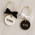 Load image into Gallery viewer, Yours & Mine Drink Glass Wine Charms-Duo

