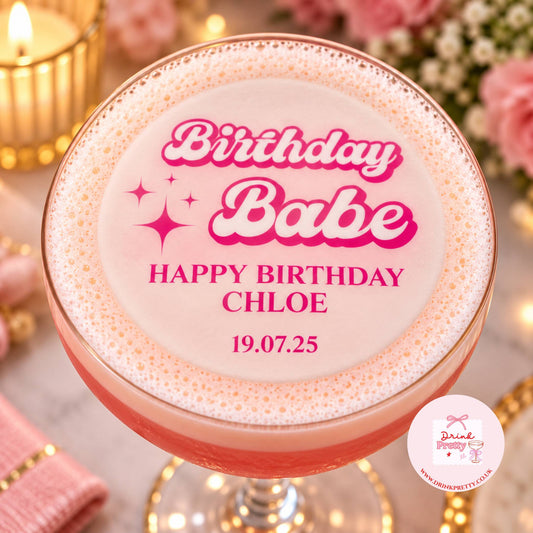 Birthday Babe Edible Cocktail Toppers