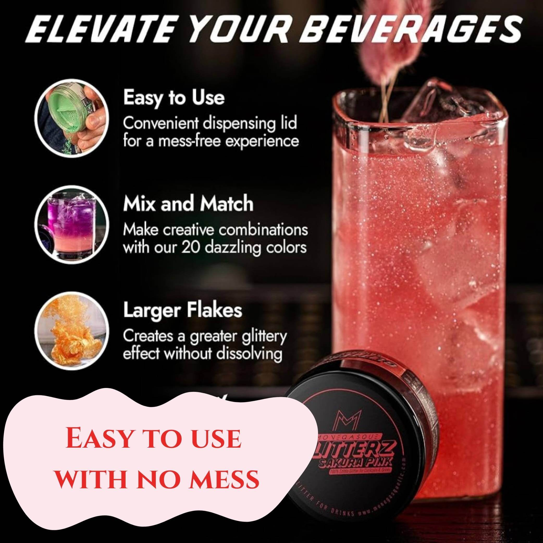 Edible Drink Shimmer - Sakura Pink Shimmer 10g