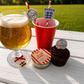 Load image into Gallery viewer, World Cup England Football Paper Straw Toppers Pack of 12
