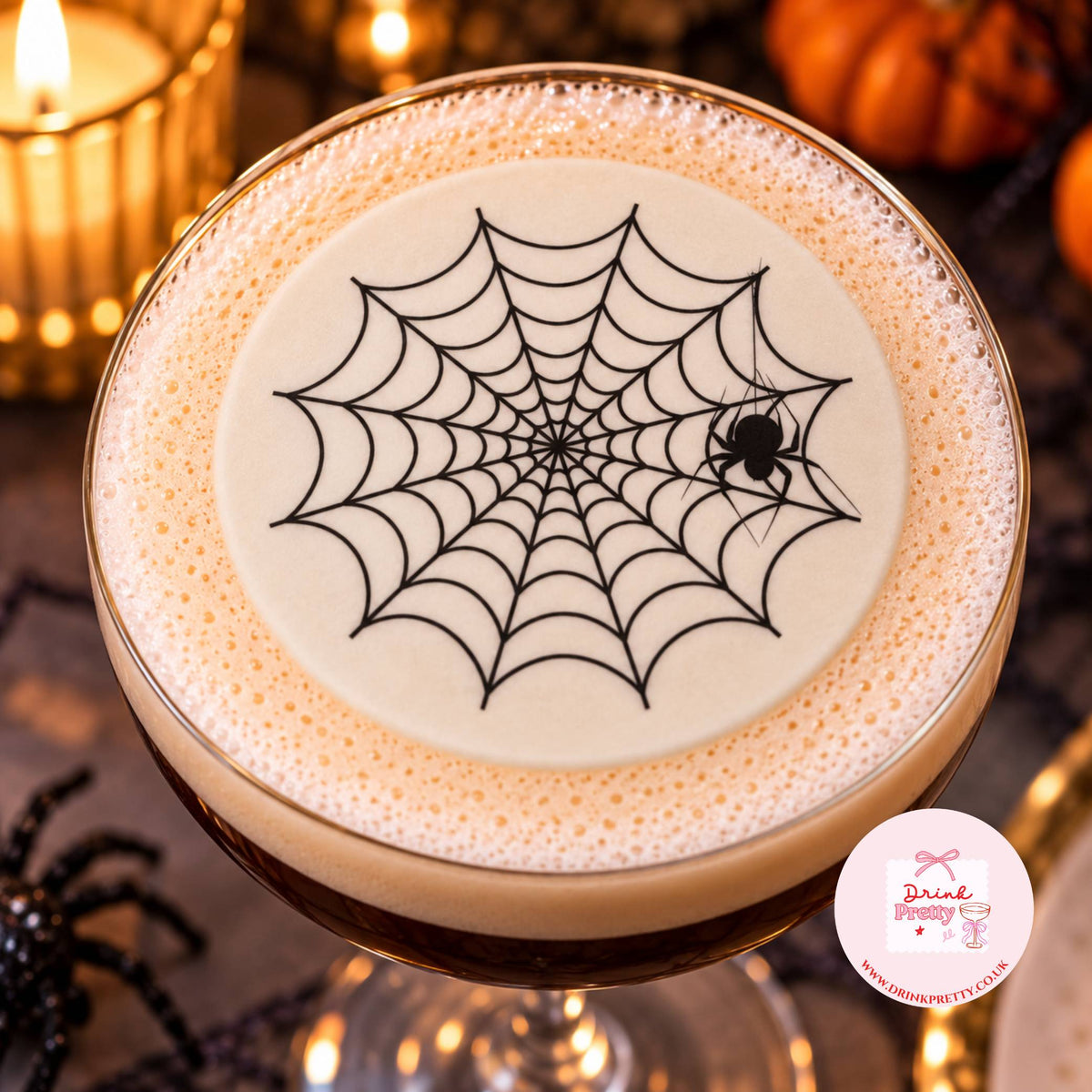 Eerie Spider Halloween Edible Drink Toppers