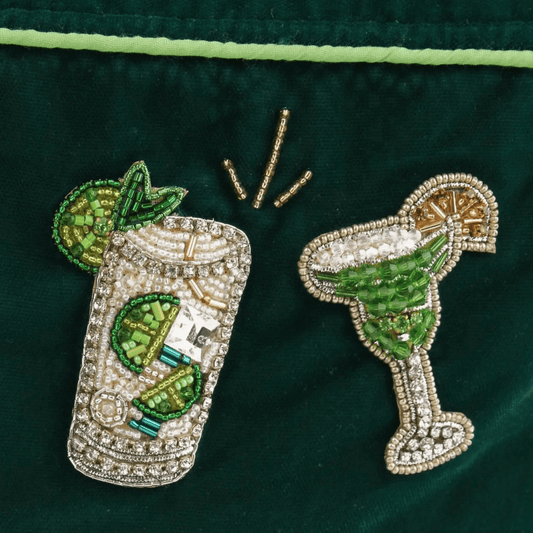Mojito & Margarita Green Velvet Pouch