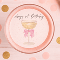 Load image into Gallery viewer, Sip & Celebrate Edible Cocktail Toppers on a birthday celebration drink featuring pink foam and festive decorations.
