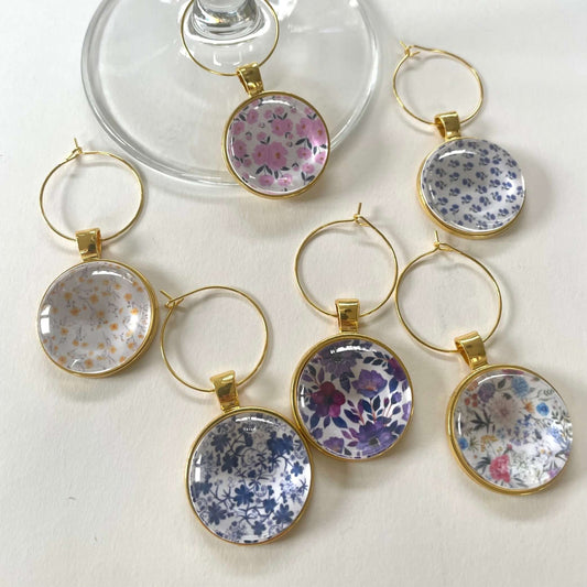wine glass charms bloom