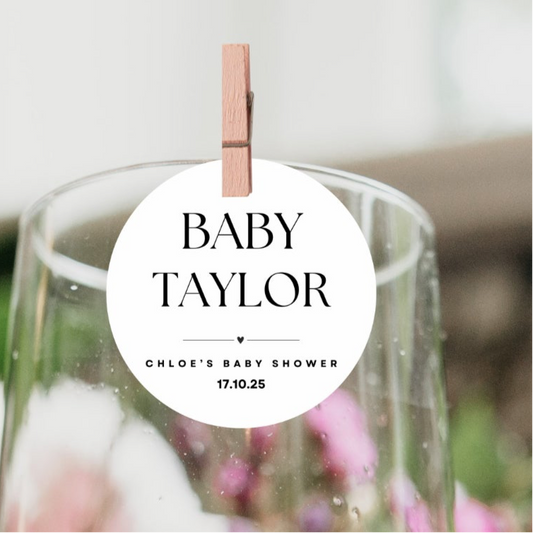 ‘ Baby Name’ Baby Shower- Edible Drink Toppers