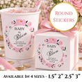 Load image into Gallery viewer, Baby in Bloom Pink Baby Shower Cup & Favour Stickers
