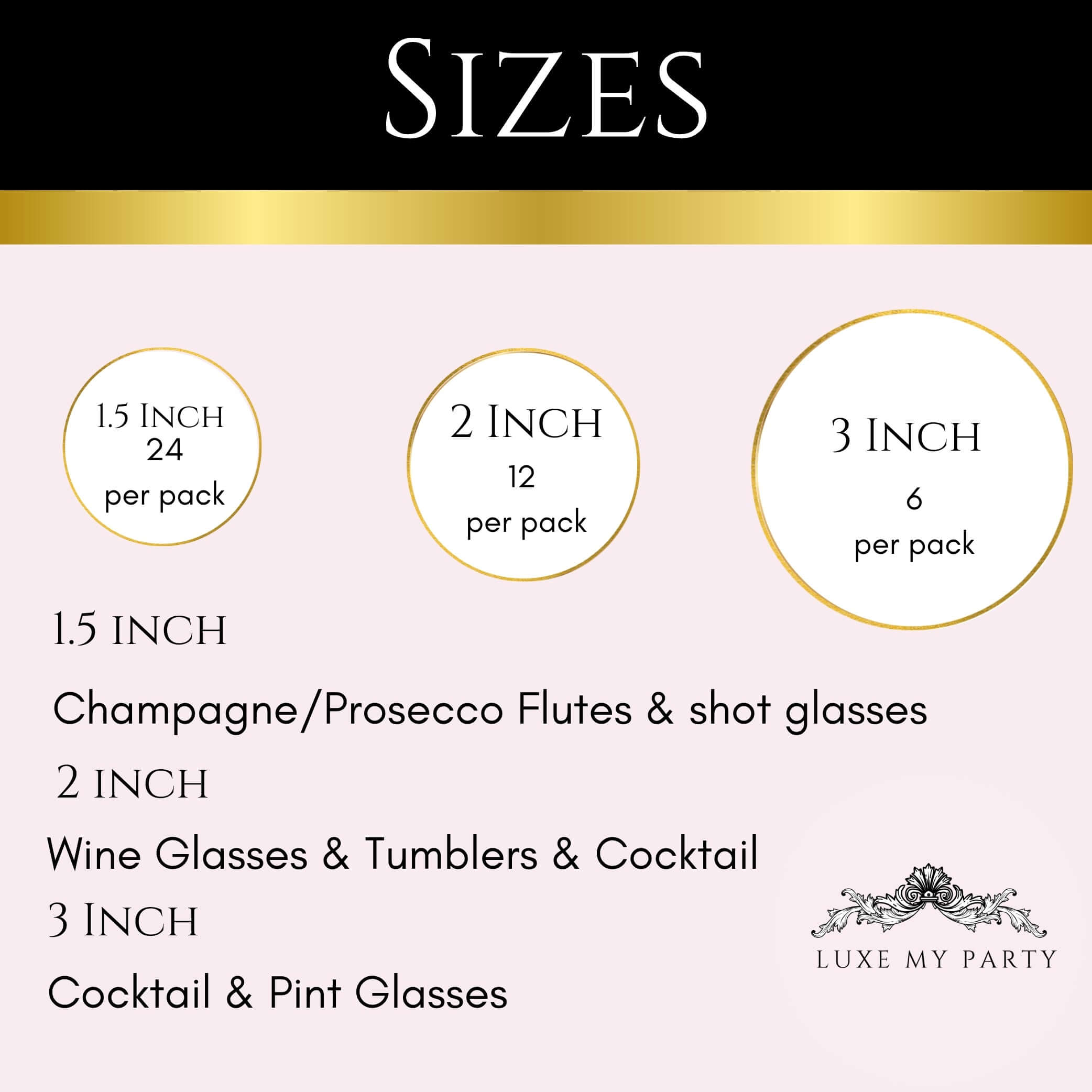 luxe my party topper sizez