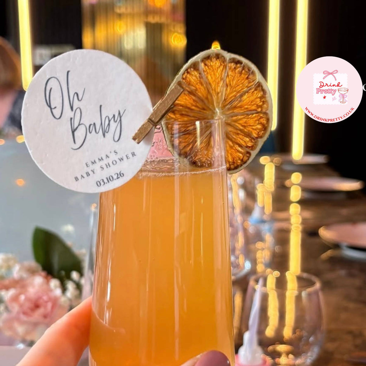 Oh Baby Baby Shower Edible Drink Toppers