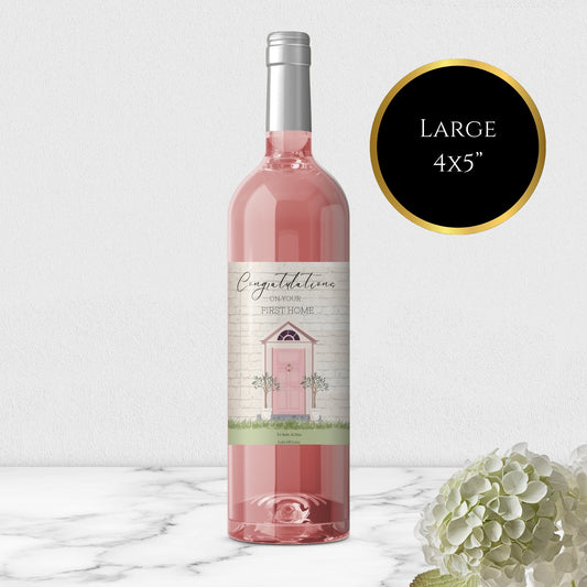 large wine label first home/new home personalised wine label