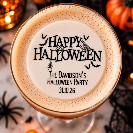 Personalised Happy Halloween Edible Cocktail Toppers