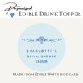 Load image into Gallery viewer, ‘A Little Something Blue’ Bridal Shower Edible Drink Toppers

