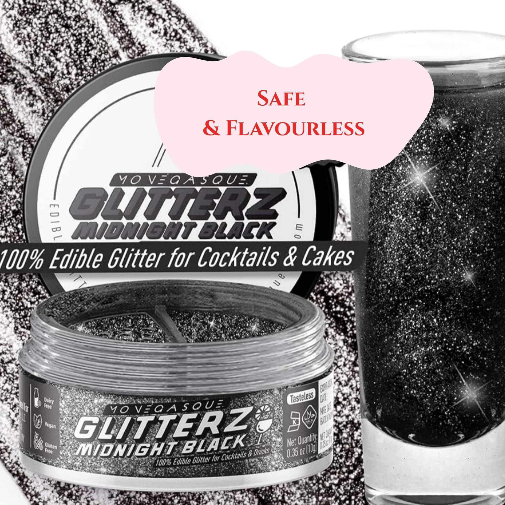 Edible Drink Shimmer - Midnight Black Shimmer 10g