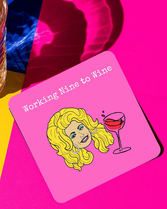 Working Nine To Wine Drink Coaster