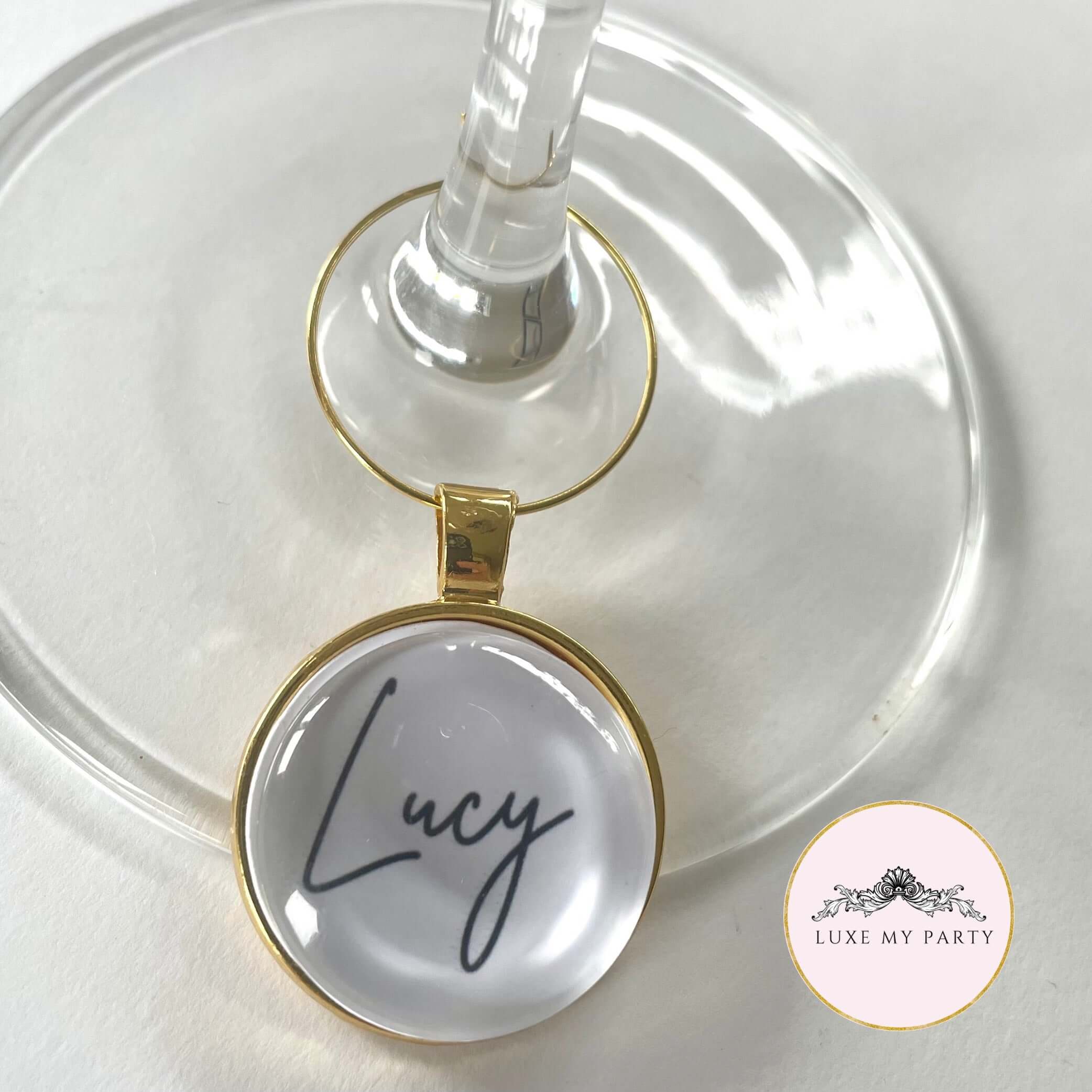 Personalised name drink charms