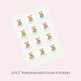 Load image into Gallery viewer, Teddy Bear’ Round Gloss Party Stickers

