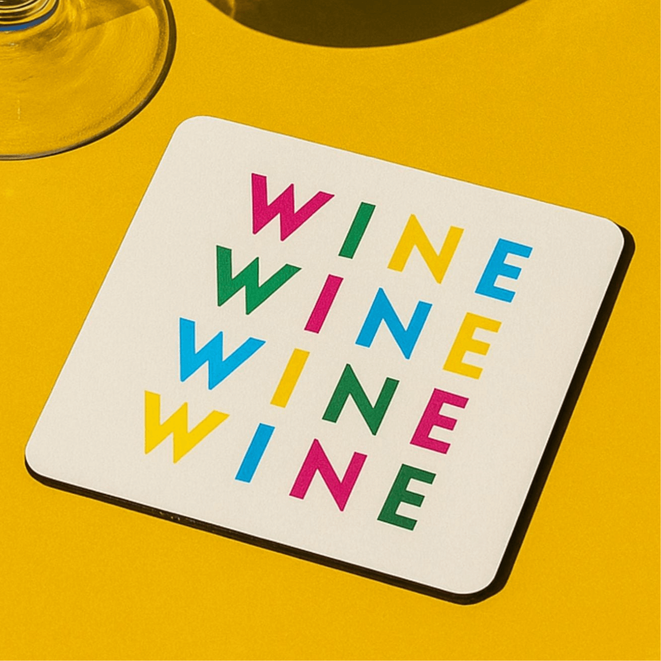 ‘Wine Wine Wine’ Drink Coaster