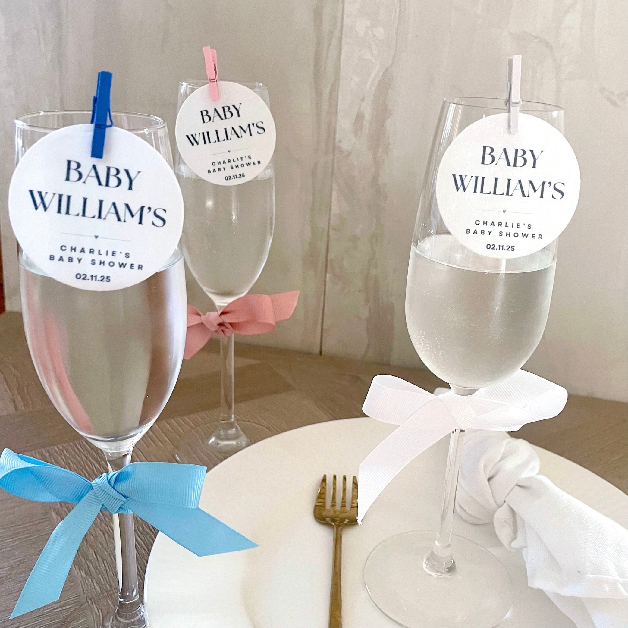 ‘ Baby Name’ Baby Shower- Edible Drink Toppers