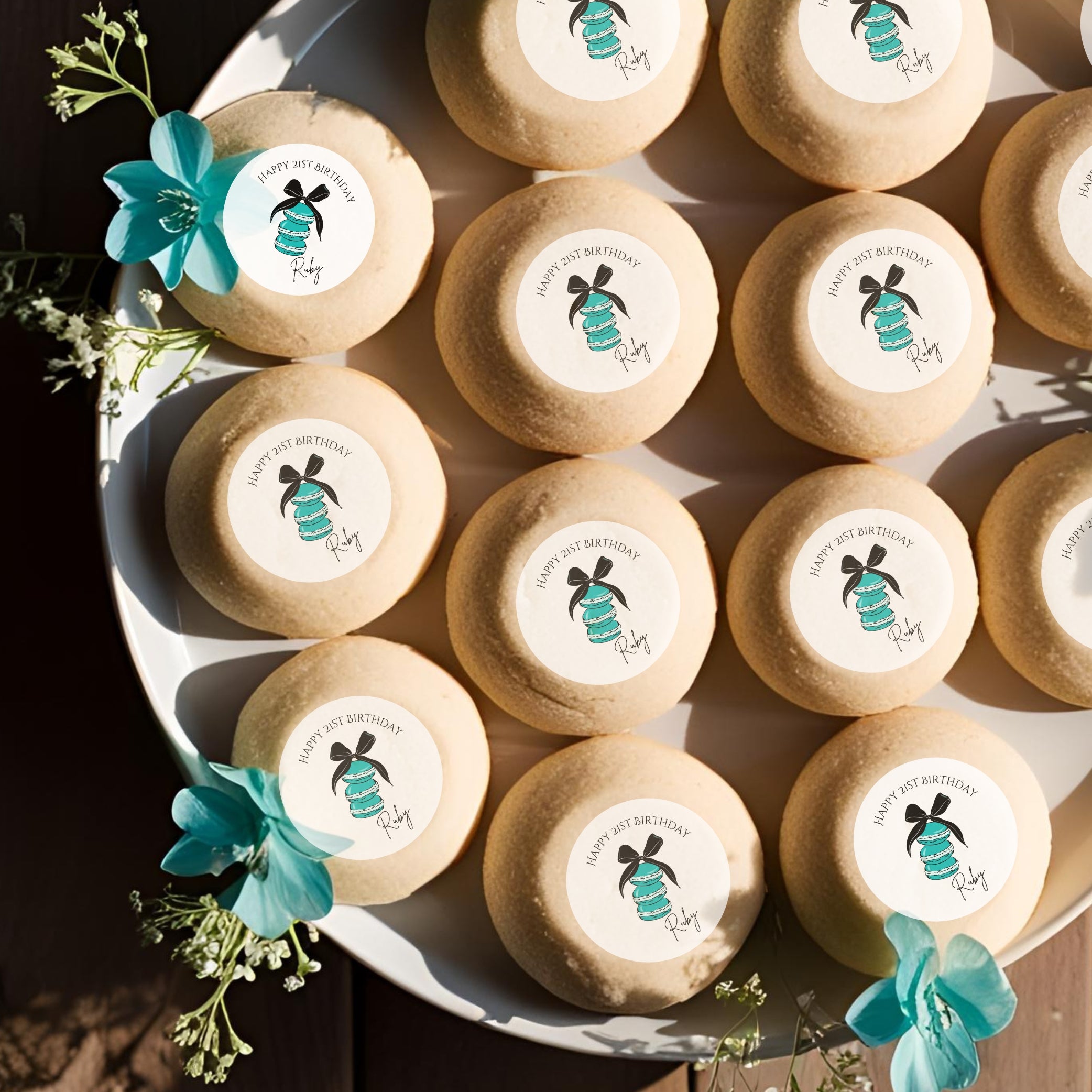 ‘Sweet Macarons’ Edible Cake Toppers