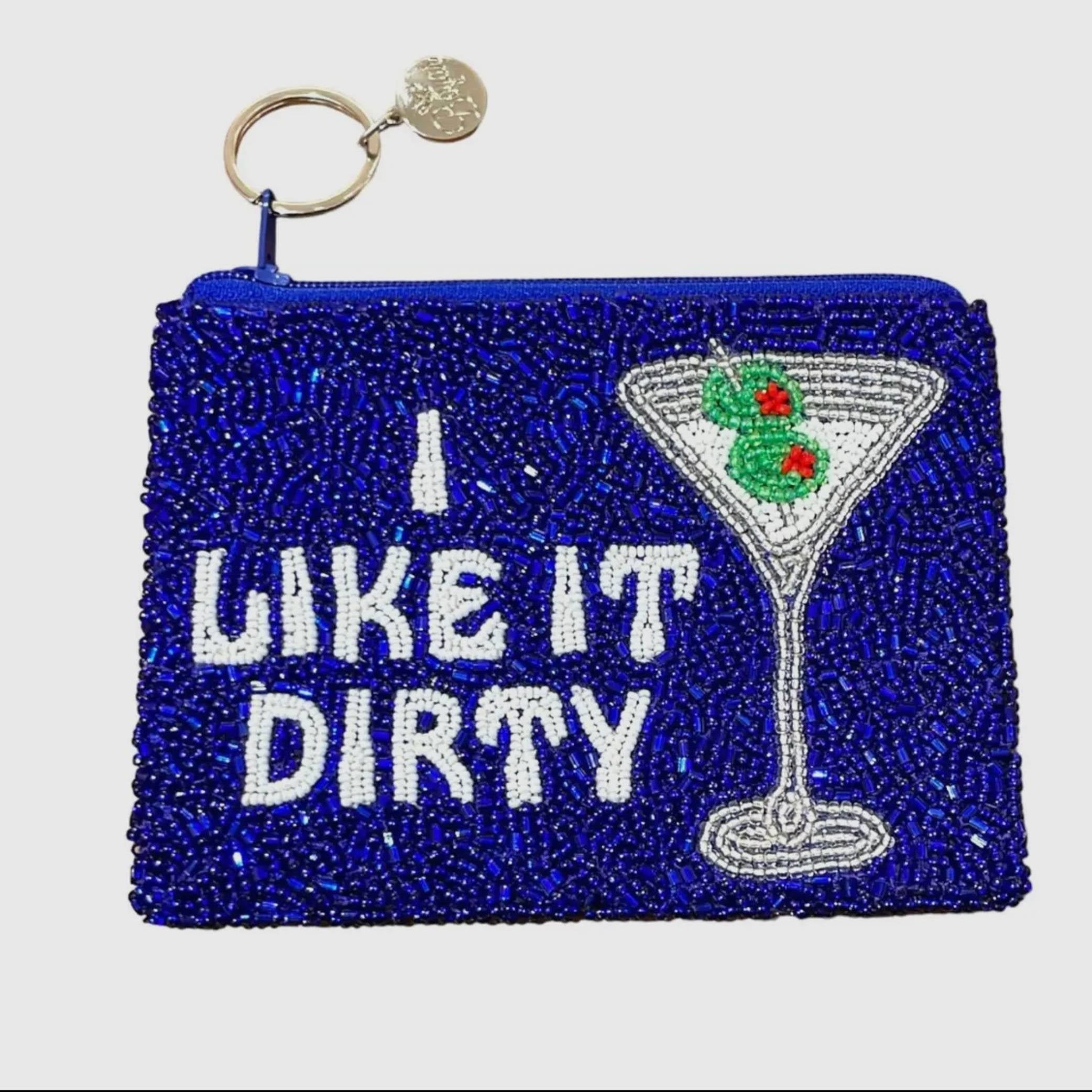 ‘I like It Dirty’ Martini Beaded Coin purse