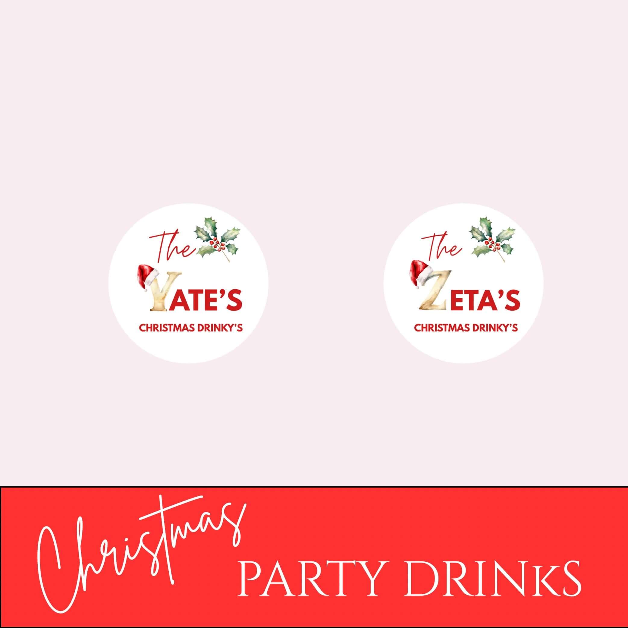 Christmas Family Name Personalised Cocktail Toppers
