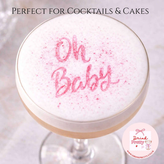 Reusable cocktail & coffee stencils for decorating drinks and desserts with custom designs.