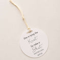 Load image into Gallery viewer, She is tying the knot bottle favour tags featuring elegant design for bridal celebrations.
