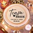 Load image into Gallery viewer, Team Bride Hen Party Edible Cocktail Toppers on a cocktail, personalized for Chloe's Hen, celebrating special moments.
