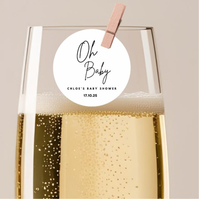 ‘Oh Baby’ Baby Shower- Edible Drink Toppers
