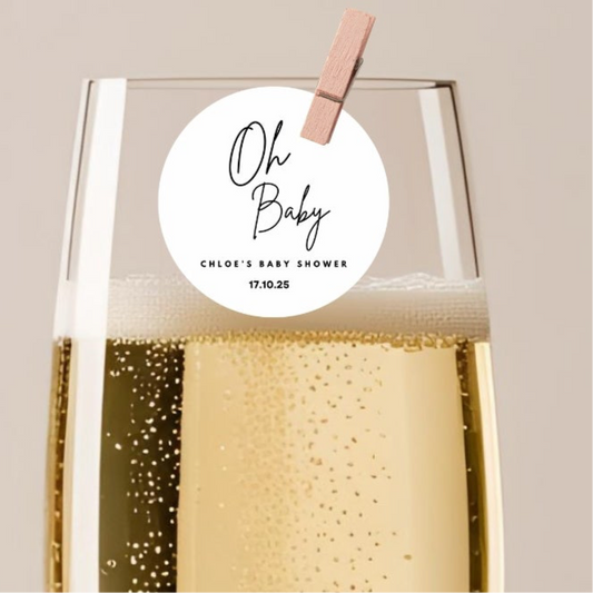 ‘Oh Baby’ Baby Shower- Edible Drink Toppers
