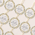 Load image into Gallery viewer, Limoncello Bottle Guest Favour Tags featuring floral design and personalised messages for weddings.
