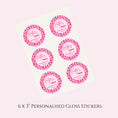 Load image into Gallery viewer, ‘Wild Hens’ Leopard Pink Round Gloss Sticker Labels
