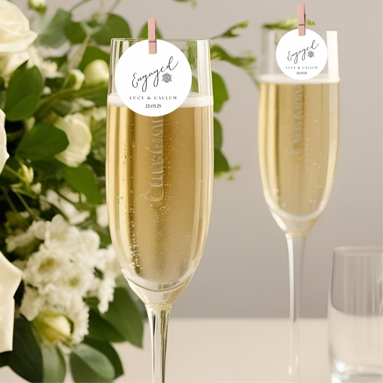 Anniversary Engagement Cocktail Drink Toppers