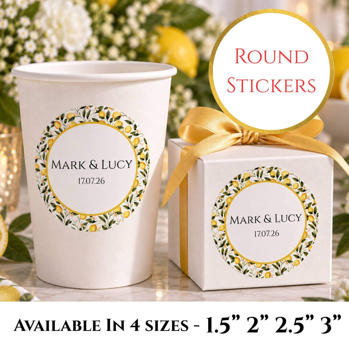 Limoncello Party Stickers For Cups & Favours