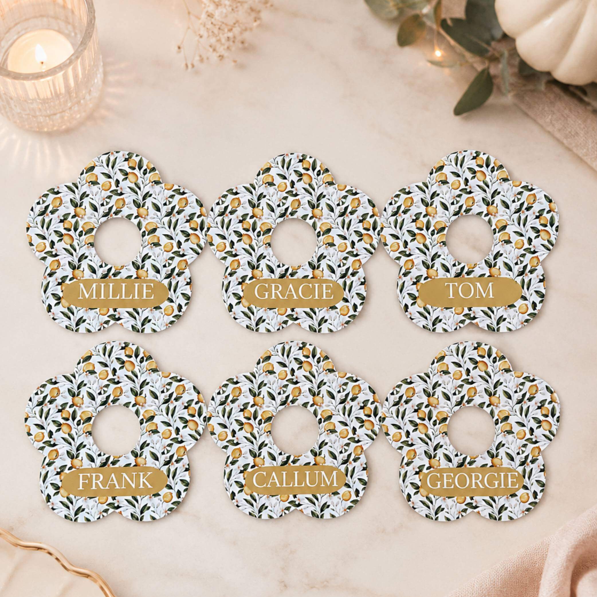 Limoncello Personalised Name Drink identifiers- Pack of 6