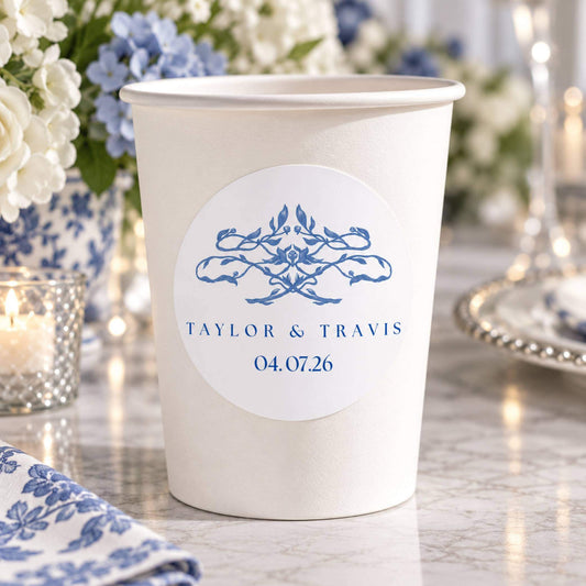 Something Blue Party Stickers For Cups & Favours