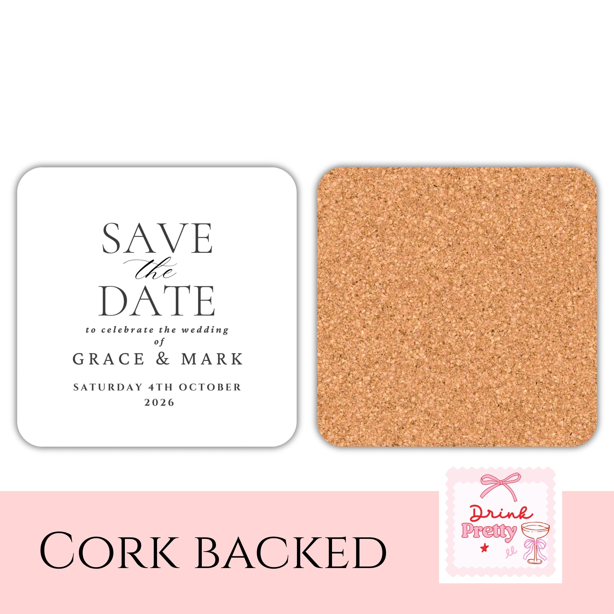 Save The Date Personalised Wedding Coasters