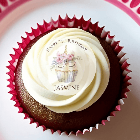 Unicorn and Cupcake Edible Cake Toppers for kids parties