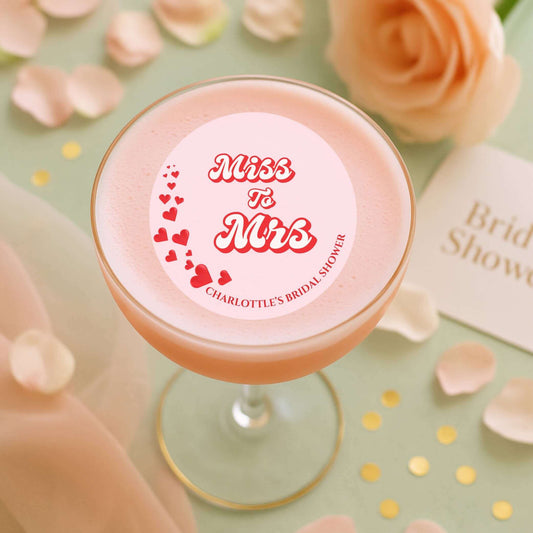 Miss to Mrs hen night cocktail topper